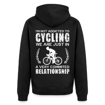 Amour à vélo — Dans une relation engagée - Veste à capuche bio Premium Unisexe - noir - Dos - Nico (187cm)