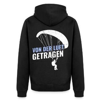 Paragliding CARRIED BY THE AIR Fun - Unisex Premium Organic Zip Hoodie - black - Back - Nico (187cm)