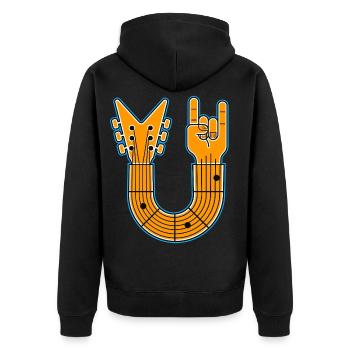 Guitare en U & Rock Hand - Veste à capuche bio Premium Unisexe - noir - Dos - Nico (187cm)