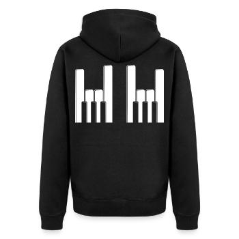 Touches de piano, cors aux doigts - Veste à capuche bio Premium Unisexe - noir - Dos - Nico (187cm)