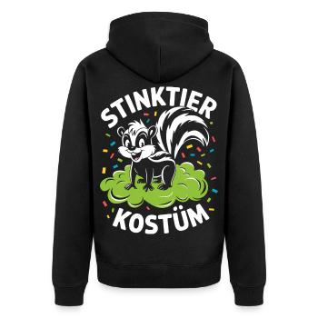 Stinktier Kostüm Konfetti Tier Fasching Karneval - Unisex Premium Bio Zip Hoodie - Schwarz - Hinten - Nico (187cm)