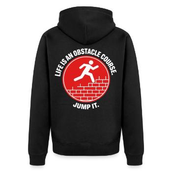 Parkour Life Obstacle Course Hindernislauf - Unisex Premium Organic Zip Hoodie - black - Back - Nico (187cm)