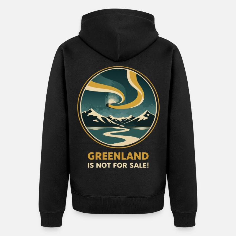 Grønland er ikke til salg Aurora - Premium økologisk unisex-hættejakke - sort