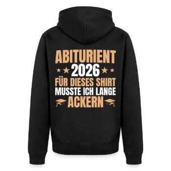 Abitur 2026 Lange Ackern - Abitur passed - Unisex Premium Organic Zip Hoodie - black - Back - Nico (187cm)