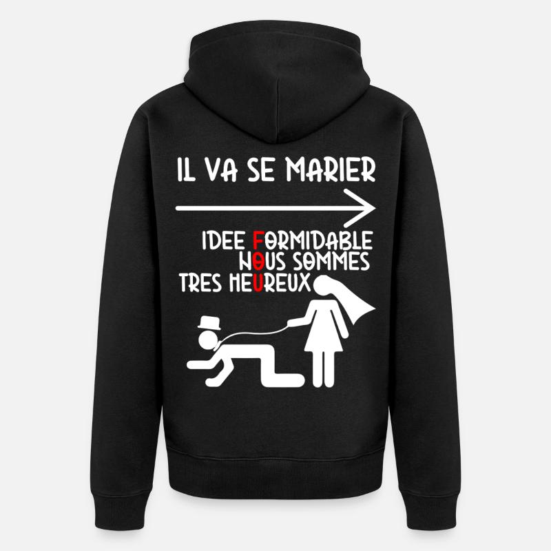 Mariage Fou Humour EVG - Veste à capuche bio Premium Unisexe - noir