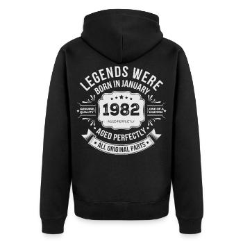 Millésime 1982 Anniversaire 1982 Limited Edition - Veste à capuche bio Premium Unisexe - noir - Dos - Nico (187cm)