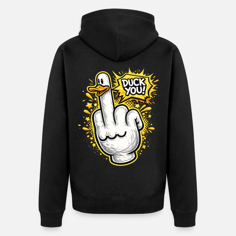 Duck You Style Comic Majeur Duck - Veste à capuche bio Premium Unisexe - noir
