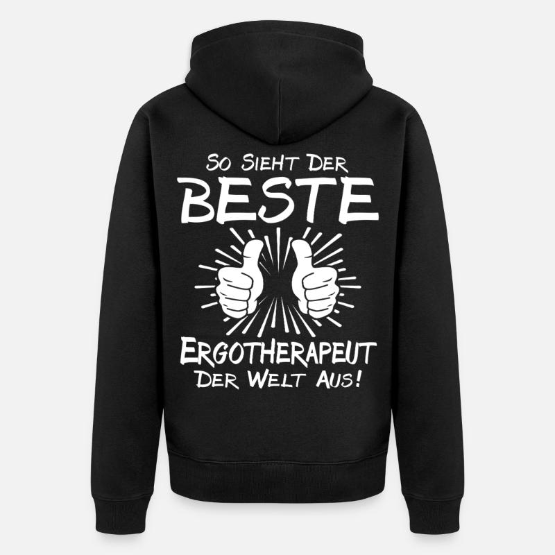 Bester Ergotherapeut - Unisex Premium Bio Zip Hoodie - Schwarz