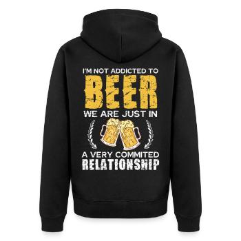 Relation amoureuse de bière Chemise blague - Veste à capuche bio Premium Unisexe - noir - Dos - Nico (187cm)