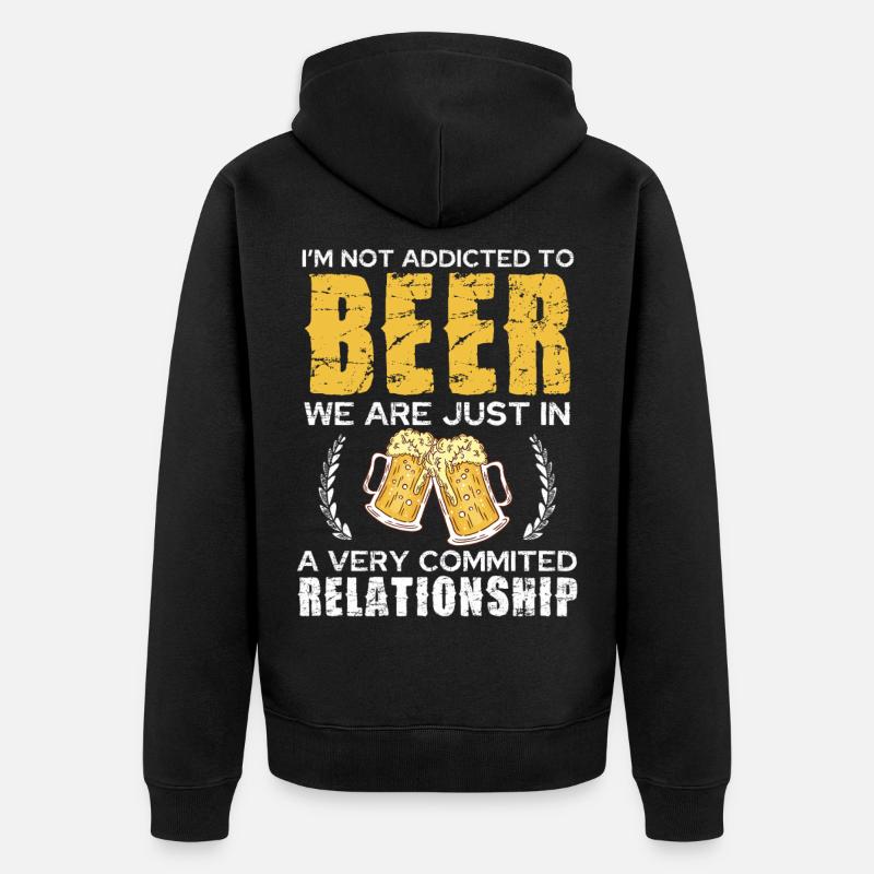 Relation amoureuse de bière Chemise blague - Veste à capuche bio Premium Unisexe - noir