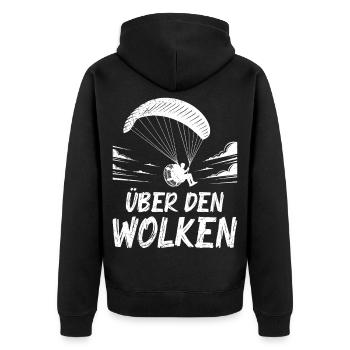 Parapente AU-DESSUS DES NUAGES Amusant - Veste à capuche bio Premium Unisexe - noir - Dos - Nico (187cm)