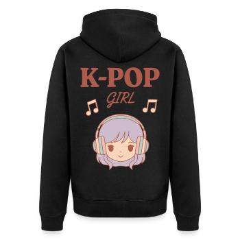 Fille de K-Pop Musique coréenne Fans mignons de Kpop en Corée - Veste à capuche bio Premium Unisexe - noir - Dos - Nico (187cm)