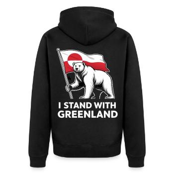 Drapeau de l’ours polaire du Groenland - Veste à capuche bio Premium Unisexe - noir - Dos - Nico (187cm)