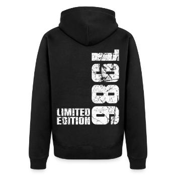 40. Jubiläum Mann Frau 40 Jahre 1986 Geschenk - Unisex Premium Bio Zip Hoodie - Schwarz - Hinten - Nico (187cm)