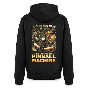 Pinball Machine Pinball Player - Unisex Premium Organic Zip Hoodie - black - Back - Nico (187cm)