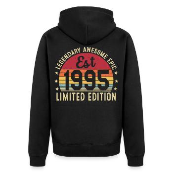 31st Anniversary - Vintage Gift 1995 - Unisex Premium Organic Zip Hoodie - black - Back - Nico (187cm)