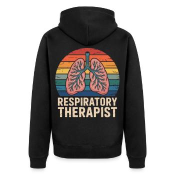Thérapeute respiratoire Rainbow - Veste à capuche bio Premium Unisexe - noir - Dos - Nico (187cm)