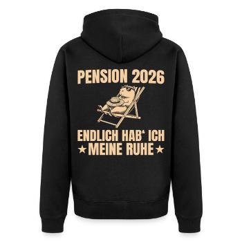 Pension 2026 Enfin j’ai la paix - Veste à capuche bio Premium Unisexe - noir - Dos - Nico (187cm)