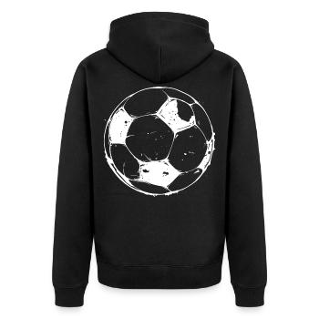 Soccer Drawing - Unisex Premium Organic Zip Hoodie - black - Back - Nico (187cm)