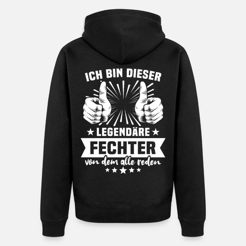 Légende de l’escrimeur - Veste à capuche bio Premium Unisexe - noir