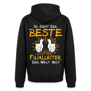 Store Manager Gift Idea - Unisex Premium Organic Zip Hoodie - black - Back - Nico (187cm)