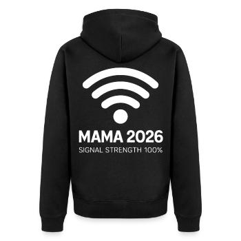 Maman 2026 à 100 % - Veste à capuche bio Premium Unisexe - noir - Dos - Nico (187cm)