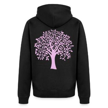 Silhouette à motif d’arbre jumbo violet - Veste à capuche bio Premium Unisexe - noir - Dos - Nico (187cm)
