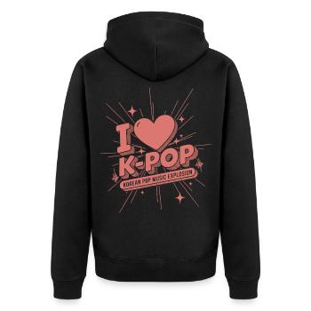 J’adore la K-Pop Pop Explosion de la musique pop coréenne Fans de Kpop - Veste à capuche bio Premium Unisexe - noir - Dos - Nico (187cm)