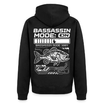 Mode Bassassin sur la pêche au bar à 100 % - Veste à capuche bio Premium Unisexe - noir - Dos - Nico (187cm)