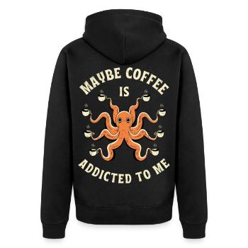 Peut-être que le café est accro à toi - Veste à capuche bio Premium Unisexe - noir - Dos - Nico (187cm)