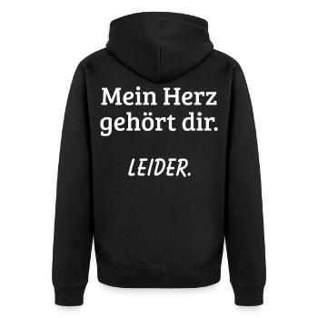 Mon cœur est à toi malheureusement chemise - Veste à capuche bio Premium Unisexe - noir - Dos - Nico (187cm)
