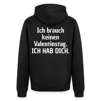 Je n’ai pas besoin d’un t-shirt de la Saint-Valentin - Veste à capuche bio Premium Unisexe - noir - Dos - Nico (187cm)