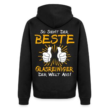 Idée cadeau pour nettoyant à vitres - Veste à capuche bio Premium Unisexe - noir - Dos - Nico (187cm)
