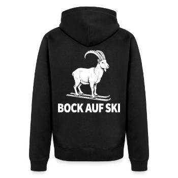 Un bouquetin drôle pour les skieurs - Veste à capuche bio Premium Unisexe - noir - Dos - Nico (187cm)
