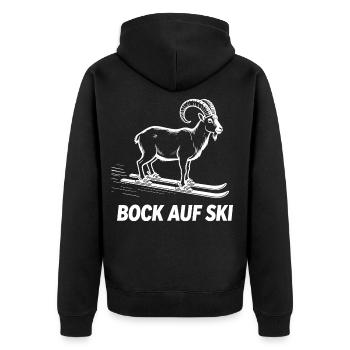 Un bouquetin drôle pour les skieurs - Veste à capuche bio Premium Unisexe - noir - Dos - Nico (187cm)
