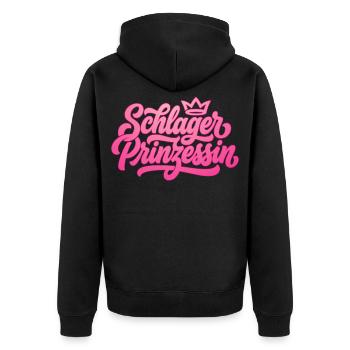 Schlagerprinzessin - Schlager Prinzessin  - Unisex Premium Bio Zip Hoodie - Schwarz - Hinten - Nico (187cm)
