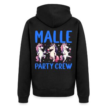 Malle Party Crew Einhorn Girls Urlaub - Unisex Premium Bio Zip Hoodie - Schwarz - Hinten - Nico (187cm)