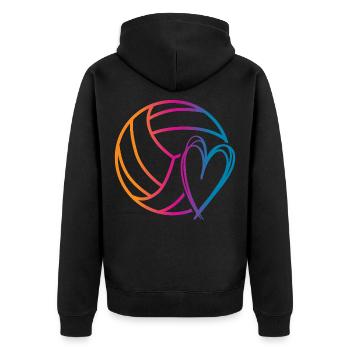 Ballon de volley-ball - Veste à capuche bio Premium Unisexe - noir - Dos - Nico (187cm)