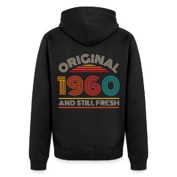 Millésime 1960 - Veste à capuche bio Premium Unisexe - noir - Dos - Nico (187cm)