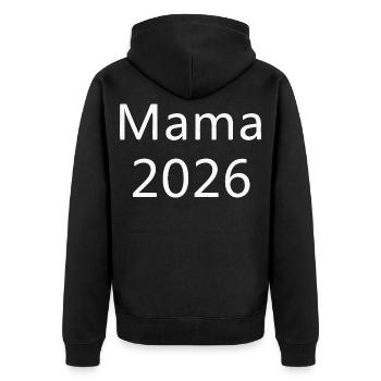 Mama 2026 - Unisex Premium Bio Zip Hoodie - Schwarz - Hinten - Nico (187cm)