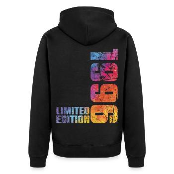 30. Geburtstag Mann Frau 30 Jahre alt 1996 Geschenk - Unisex Premium Bio Zip Hoodie - Schwarz - Hinten - Nico (187cm)