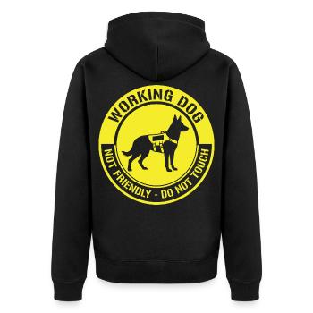 Meme drôle sur le chien qui travaille pas amical - Veste à capuche bio Premium Unisexe - noir - Dos - Nico (187cm)