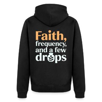 Certified Clinical Frequency Specialist Apparel  - Unisex Premium Organic Zip Hoodie - black - Back - Nico (187cm)