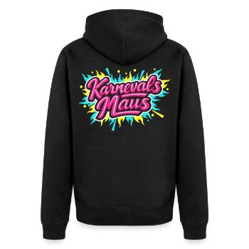 Karnevalsmaus Lustig Süß Party Geschenk - Unisex Premium Bio Zip Hoodie - Schwarz - Hinten - Nico (187cm)