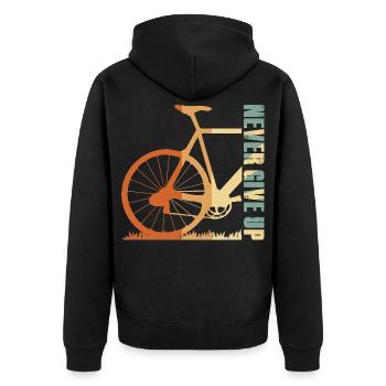 Bike Silhouette Gradient Design - Unisex Premium Organic Zip Hoodie - black - Back - Nico (187cm)