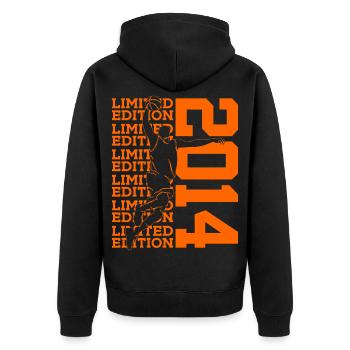 ÉDITION LIMITÉE 2014 BASKETBALL 12E ANNIVERSAIRE - Veste à capuche bio Premium Unisexe - noir - Dos - Nico (187cm)