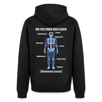Anatomy Taxpayer - Dismantling Plan - Unisex Premium Organic Zip Hoodie - black - Back - Nico (187cm)