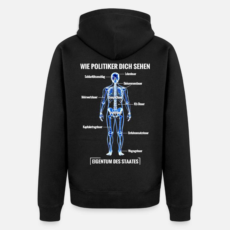 Plan de démantèlement du contribuable Anatomie - Veste à capuche bio Premium Unisexe - noir