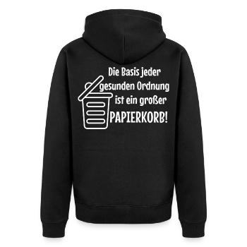 Ordre de base : Grande corbeille à papier Witzer Dit Office - Veste à capuche bio Premium Unisexe - noir - Dos - Nico (187cm)