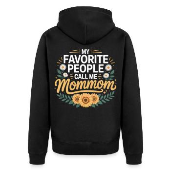 Meine Lieblingsmenschen nennen mich Mama - Unisex Premium Bio Zip Hoodie - Schwarz - Hinten - Nico (187cm)